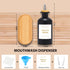BONLONG 11.8OZ Set 2Black/White Mouthwash Dispenser for Bathroom with Bamboo & Stainless Steel Pour Spout, Mouthwash