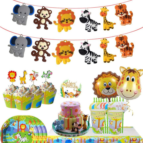 iMagitek 24 Pack Jungle Safari Animal Keychains, Kids Party Bag Fillers, Jungle Safari Baby Shower Favors