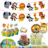 iMagitek 24 Pack Jungle Safari Animal Keychains, Kids Party Bag Fillers, Jungle Safari Baby Shower Favors