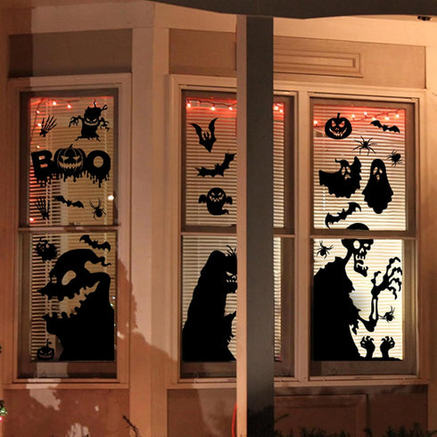 Joy Bang Halloween Window Clings - Large Scary Window Silhouette Stickers Decals, Spooky Monster Zombie Window Clings, Halloween Window Decor, Halloween Window Decorations by Joy Bang