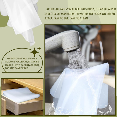 Extra Large Silicone Mat, 36"x24", Thick Waterproof Heat-resistant Kitchen Countertop Protection Mat