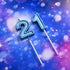 21st Birthday Candles Cake Numeral, Happy Birthday Topper Decoration for Wedding Anniversary Celebration (Blue)