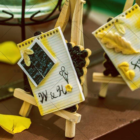SK 12pcs Mini Wooden Easels Display Stand, 6 Inch Photo Painting Portable Tripod Holder