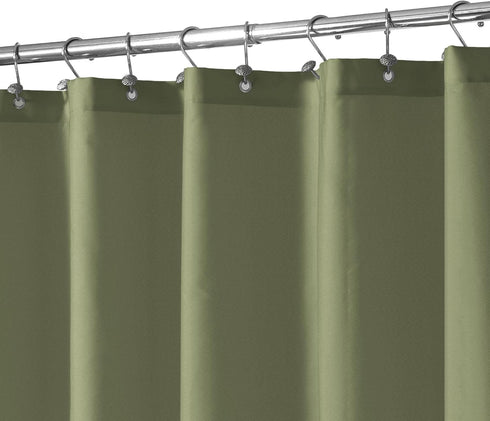 N&Y HOME Fabric Shower Curtain or Liner with Magnets, Sage Green, Hotel Quality, Machine Washable, 72x72