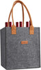 LIFEBEAUTY Grey 6 Bottle Insulated Thermal Padded Wine Tote Bag for Travel, Picnic, Great Gift