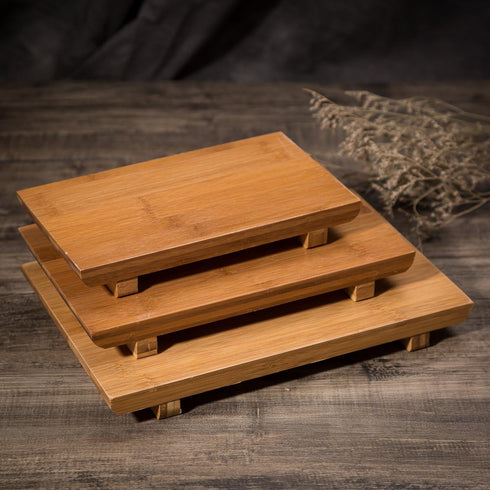 THY COLLECTIBLES Sashimi Sushi Bamboo Serving Geta Plate, Japanese Style Tableware Bamboo Sushi Board