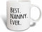 3dRose Best Nanny Ever Mug, 11 oz, Red