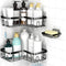 Moforoco Corner Shower Caddy Shelf Organizer Rack, Self Adhesive Black Bathroom Shelves