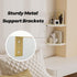 2-Tier 9.5-inch Tirzah White Wall Mount Corner Shelf with Gold Metal Guardrail, Diamond-Shaped Wood Corner Floating