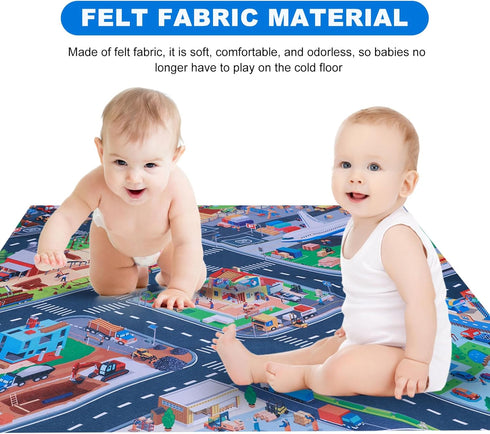 Houkiper Kids Carpet Playmat Rug, Foldable Anti Slip Kids Rug for Playroom, Multiple Themes for Boys and Girls, 70×80CM