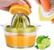 Manual Citrus Lemon Orange Juicer, 12OZ Hand Squeezer with Built-in Measuring Cup and Grater, Green