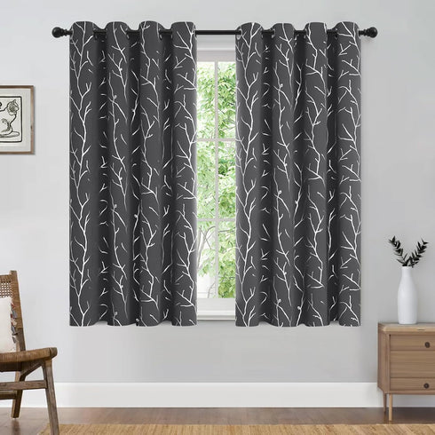 BUHUA Blackout Curtains Bedroom Window Curtain - 63 Inch Length Thermal Insulated Curtains for Livingroom Grommet Top 2 Panels, 52W x 63L, Dark Grey