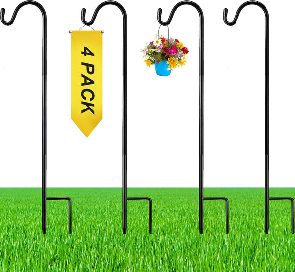 4 Pcs 24 Inch Shepherds Hook for Outdoor Adjustable Bird Feeder Pole