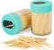Urbanstrive 2 Pack Sturdy Safe Toothpick Holder with 800 Natural Wood Toothpicks, Light Blue Home Design