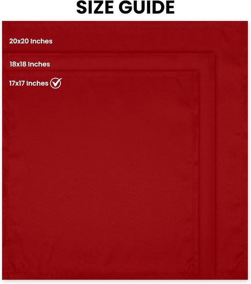 Utopia Home 24 Pack Red Cloth Napkins 17x17 Inches, 100% Polyester, Washable and Reusable for Parties, Weddings, Dinners