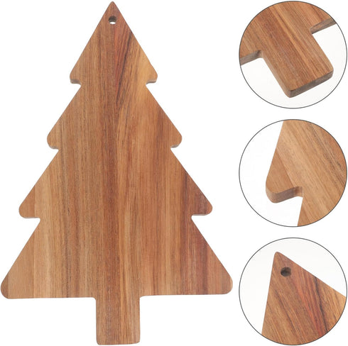 Amosfun Christmas Tree Charcuterie Board, Wooden Appetizer Tray, Holiday Cheese Board, Sushi Serving Tray