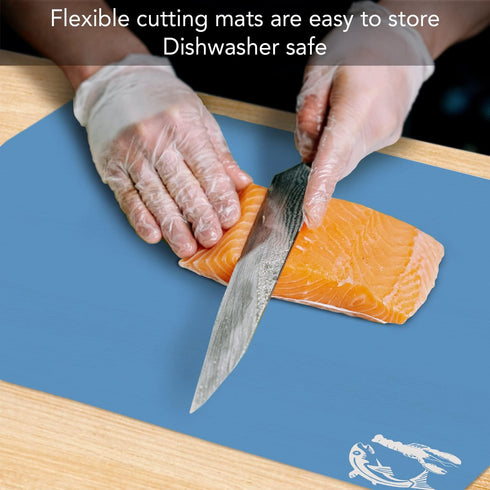 Cut N' Funnel Multi-Color Flexible Plastic Cutting Board Mats, 4 Pack, BPA Free, 11.5” x 15”
