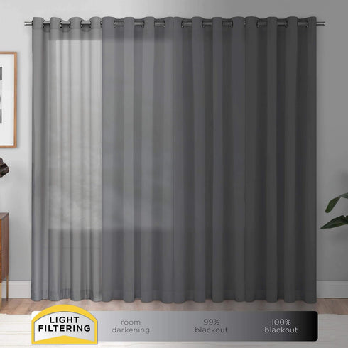 Pairs to Go Victoria Voile Modern Sheer Rod Pocket Window Curtains - 2 Panels, 59 in x 95 in, Turquoise