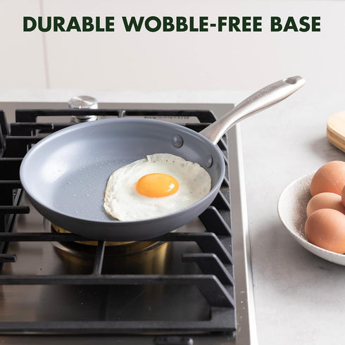 GreenPan Lima 8" Frying Pan Skillet, Ceramic Hard Anodized Nonstick, Gray, PFAS/PFOA-Free, Oven Safe