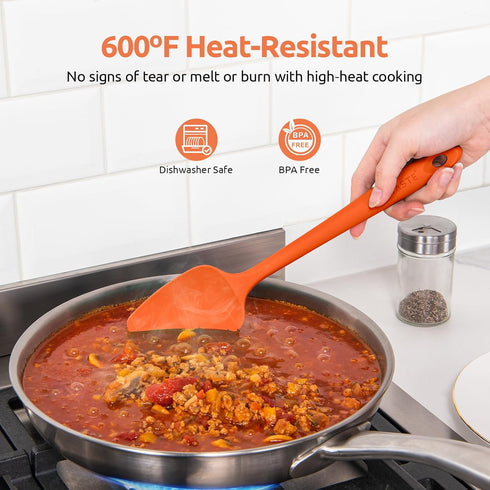 U-Taste Silicone Baking Spatula Set: 600ºF High Heat Resistant, Food Grade Flexible Rubber Kitchen Scraper, Set of 3