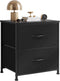 Nightstand Upgraded, Small 2 Drawer Dresser End Table Bedside Furniture, Wooden Top