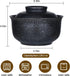 VanEnjoy Microwavable Ramen Bowl with Lid, 25 Oz Japanese Bowl Big Ceramic Japanese Soup Bowl with Lid, Korean Clay Pot - black by VanEnjoy