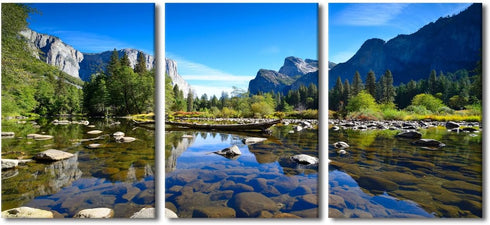 TFIAVSIN Yosemite Pictures for Living Room, El Capitan Landscape Canvas Art, 3 Panel Prints, Framed Decor