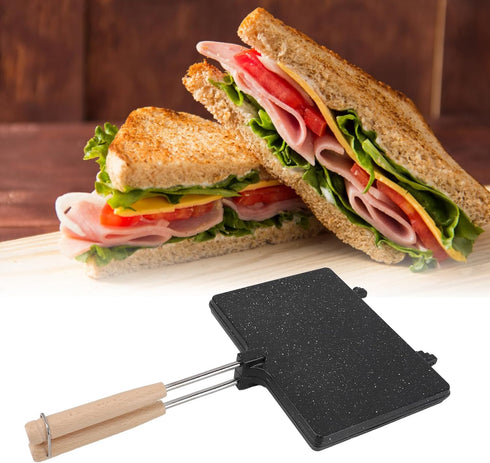 Hand Sandwich Maker, Nonstick Double Sided Baking Pan, Panini Presser Flip Grill Pan for Breakfast Toaster