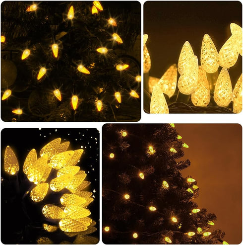 KOUQIYA 2 Pack, C6 50 8 Battery Christmas Lights LED Strawberry Battery Operated String Lights with Auto-Timer Modes