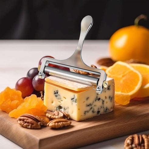 TOPULORS Wire Cheese Slicer, Stainless Steel Handheld Cheese Cutter for Mozzarella, Cheddar, Gruyere, with 1 Extra Wire