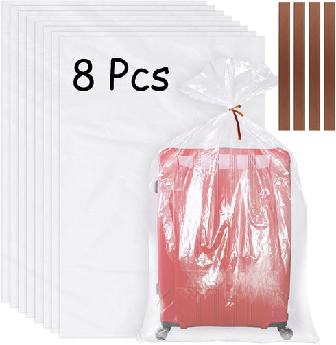 8 Pack Large Clear Plastic Bags, 40" x 60" Moistureproof Dustproof Storage Bags for Luggage, Furniture, Kids Bike