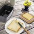Butter Dish with Lid - Porcelain Keeper with Wood Cover for Easy Clean Butter Storage Container
