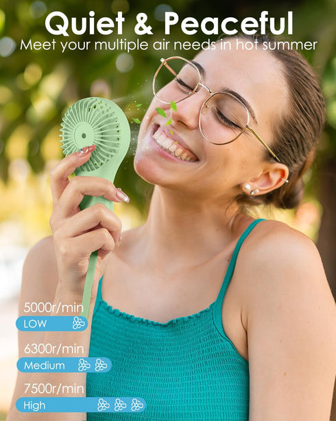 Handheld Fan Mini Portable Fan Hand held Fan, 3 Speed Personal, 3-10 Hours Operated Small Makeup Eyelash Fan for Women Girls Indoor Outdoor Travelling by HOMETOP