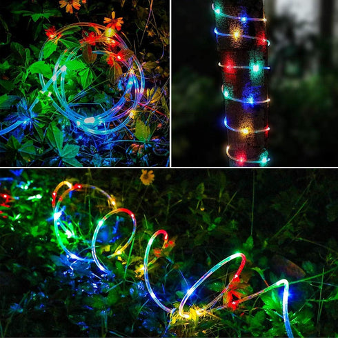 40FT 120 8 LED Rope Lights Battery Operated String Lights LEDs Modes Fairy Lights with Remote Timer Outdoor Decoration