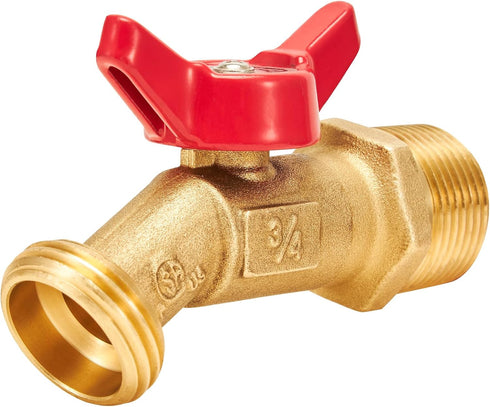 RouLiPouLi 3/4" 3/4" 1/4 2pcs(3/4" Outdoor Garden Hose Faucet Ball Valve Hose Bibb Shut Off Valve Male NPT x Male GHT