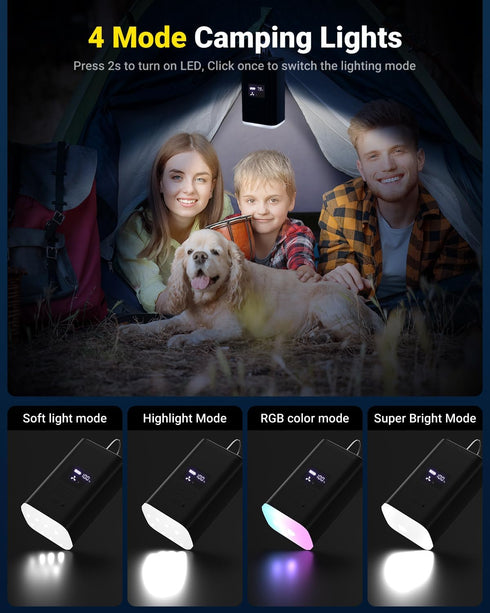 Portable Air Pump for Inflatables, Electric Mattress Pump with 3000mAh Battery for Camping and Pool Floats