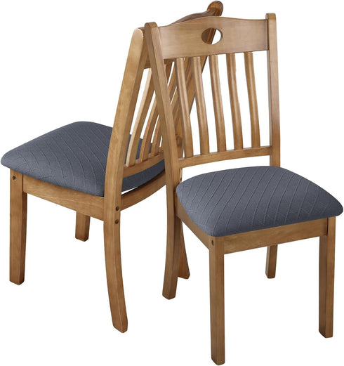 Stretch Chair Seat Covers, 6 PCS Removable Washable Dining Chair Covers, Anti-Dust Slipcovers for Dining Room, Gray