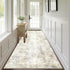 Capslpad Abstract Washable Runner Rug, 2.6x8 Light Beige Non-Slip Modern Low Pile Kitchen Rug