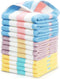 Jacquotha Cotton 12 Pack Striped Washcloths, 13 x 13 Inches, 3 Colors