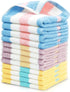 Jacquotha Cotton 12 Pack Striped Washcloths, 13 x 13 Inches, 3 Colors