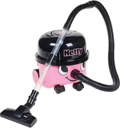 Casdon Henry & Hetty Toys - Hetty Vacuum Cleaner - Pink Vacuum Cleaning Toy with Real Function & Nozzle Accessories for