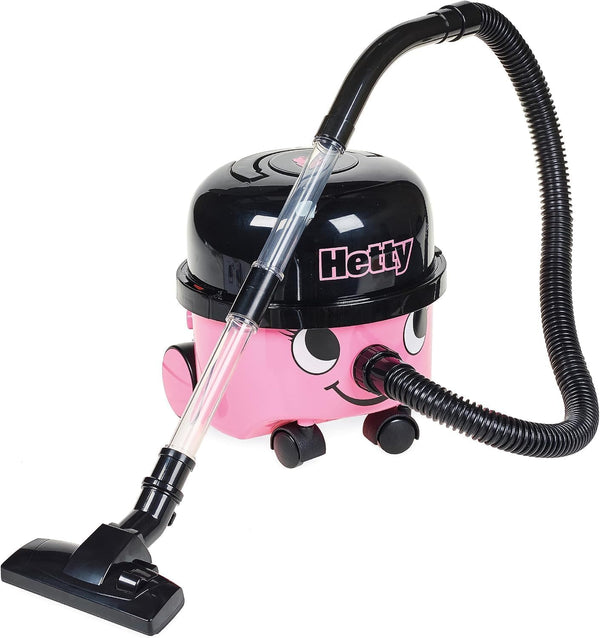 Casdon Henry & Hetty Toys - Hetty Vacuum Cleaner - Pink Vacuum Cleaning Toy with Real Function & Nozzle Accessories for