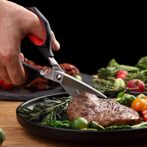 LIVINGO Kitchen Shears Heavy Duty: Cooking Scissors Dishwasher Safe Come Apart Sharp Forged Stainless Steel Blade Utility Food All Purpose for Cutting Poultry Chicken Meat Bones Vegetable, 8.5 inches by LIVINGO