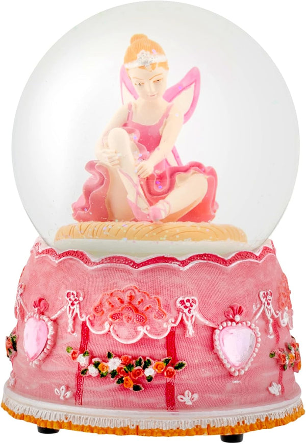 Elanze Designs Rotating Ballerina Princess Fairy 100MM Musical Glitter Water Snow Globe Tabletop Decoration