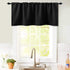 KOUFALL Blackout Valance Curtains for Kitchen Bathroom, 18 Inch Length, Black Valances for Windows