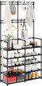 UDEAR 5-Tier Coat and Shoe Rack, Entryway Coat Rack with 8 Hooks,