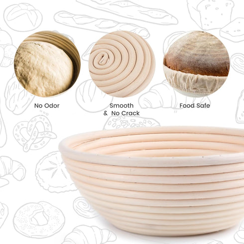 Proofing Baskets for Sourdough Bread Making, Dough Proofing Bowls Kit, Set of 2, 8.5 inch