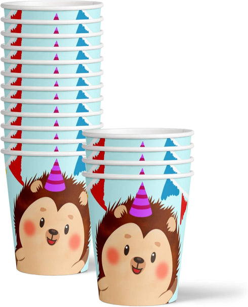 Hedgehog Birthday Party Supplies Set, Plates, Napkins, Cups Tableware Kit for 16