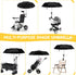 Tarswesi 360 50+ 100cm/39.4in Chair Umbrella with Universal Clamp, Double Canopy Sunshade, Adjustable Swivel, UPF UV