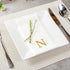 15.8 7.9 Inch 50 Luxenap X Linen-Feel Guest Towels, Lettered Hand Towels - Gold Letter 'N', Sans Serif Font, White